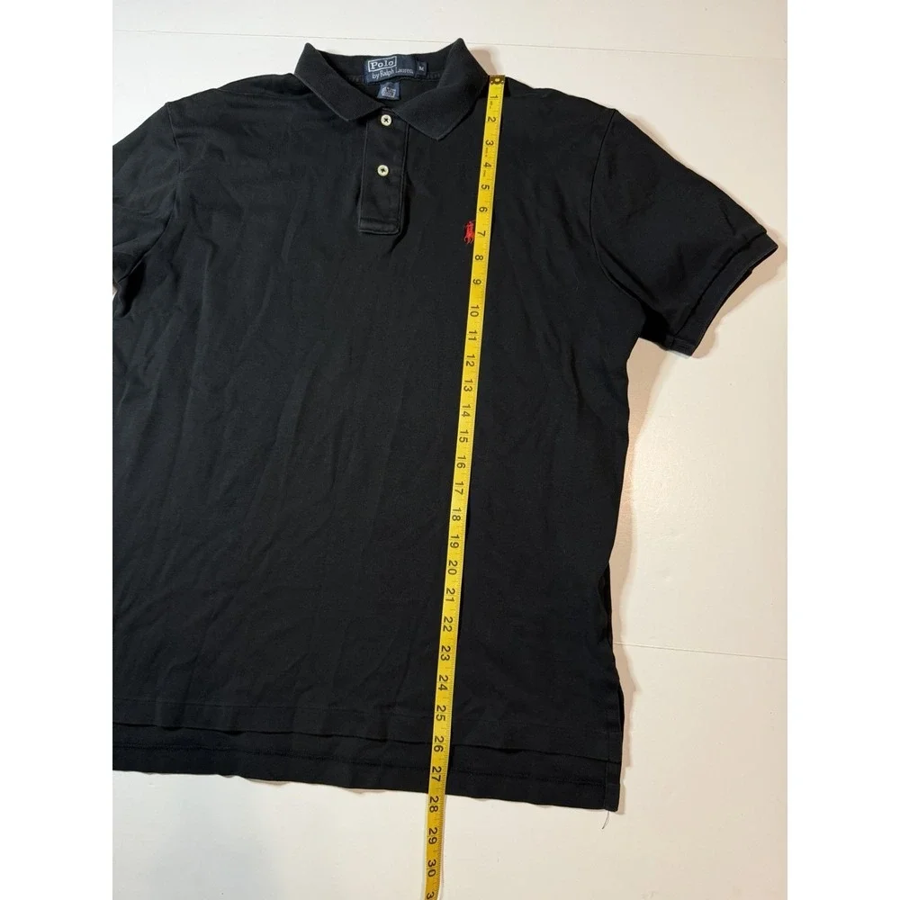 Vintage Polo Ralph Lauren Polo Shirt Mens Medium Black Short Sleeve Classic Fit
